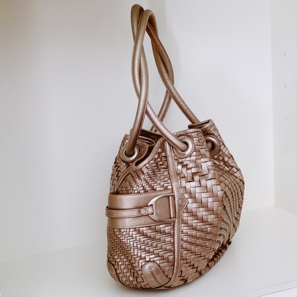 Cole Haan Genevieve Leather Saddle Tote Hand Bag - Picture 4 of 8